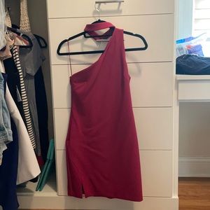 Likely berry one shoulder dress